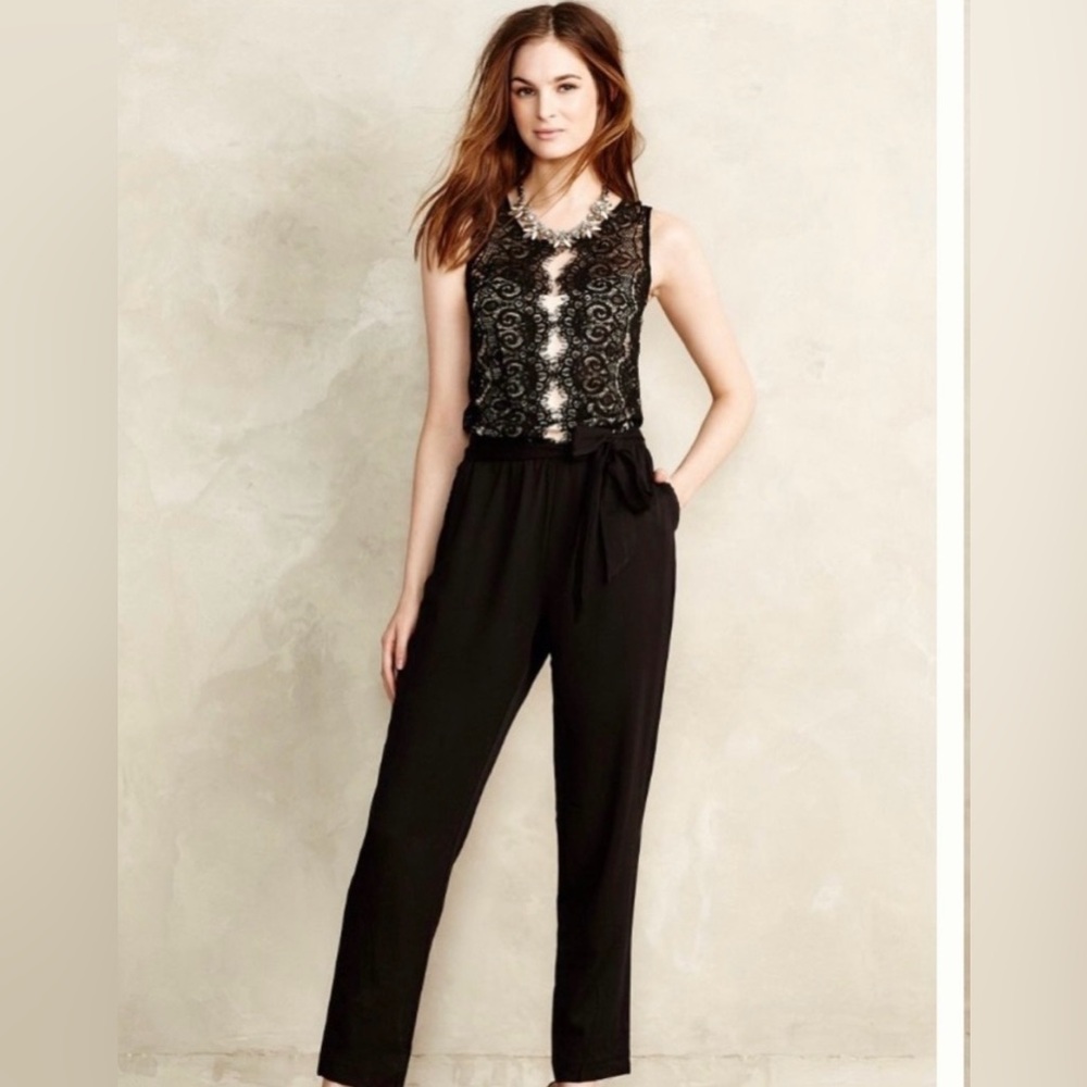 ✨ Elevenses Black Lace Medley Jumpsuit